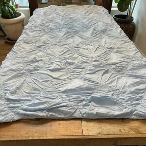 Unbranded Blue Striped Cotton Bedspread Comforter Quilted 68" x 83"